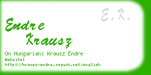 endre krausz business card